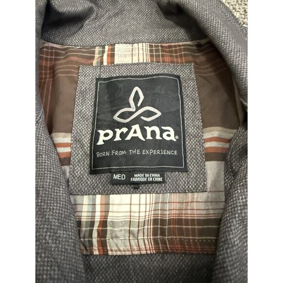 NWOT Prana Zion Bomber Jacket Men Medium Gray Full Zip Pockets Nylon Stretch - Picture 6 of 14